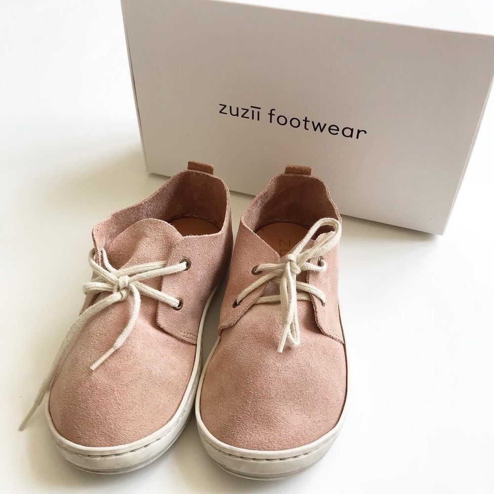 Zuzii dusty rose suede low rise oxfords EUC size 8
